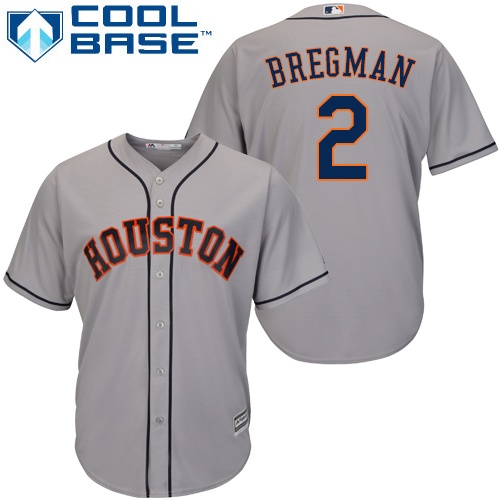 Astros #2 Alex Bregman Grey New Cool Base Stitched MLB Jersey